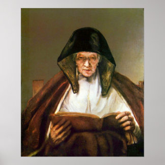 Rembrandt - Oude vrouw lezen Poster