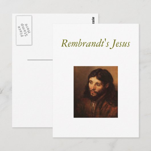 rembrandt-portret-of-christen-hoofd-1650, Rembra.. Briefkaart (Voorkant / Achterkant)