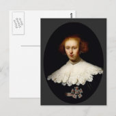 Rembrandt - Portret van een jonge vrouw Briefkaart (Voorkant / Achterkant)
