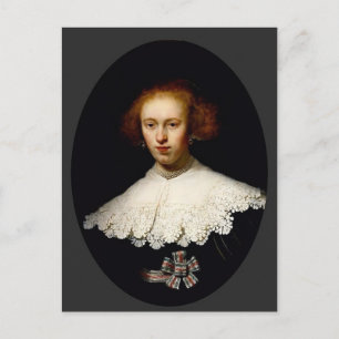 Rembrandt - Portret van een jonge vrouw Briefkaart