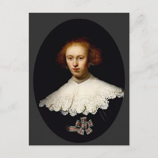 Rembrandt - Portret van een jonge vrouw Briefkaart (Voorkant)