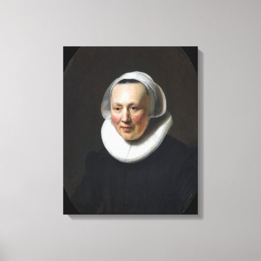 Rembrandt Portret van een vrouw Canvas Afdruk (Voorkant)