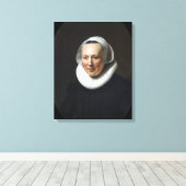 Rembrandt Portret van een vrouw Canvas Afdruk (Insitu (Houten vloer))