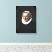 Rembrandt Portret van een vrouw Canvas Afdruk (Insitu (Houten vloer))