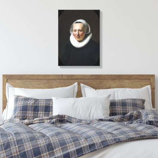 Rembrandt Portret van een vrouw Canvas Afdruk (Insitu (Slaapkamer))