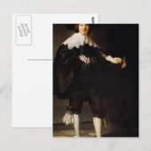 Rembrandt: Portret van Maerten Soolmans Briefkaart (Voorkant / Achterkant)