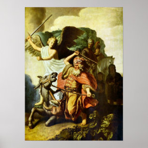 Rembrandt - Profeet Balaam en de ezel Poster