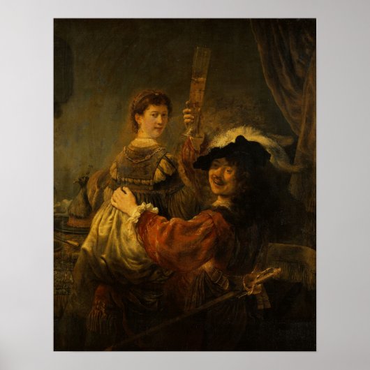 Rembrandt - saskia en kunstenaar op het gebied van poster (Voorkant)