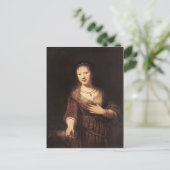 Rembrandt-Saskia met een rode ventilator Briefkaart (Staand voorkant)