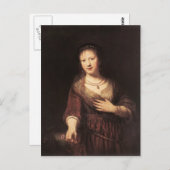 Rembrandt-Saskia met een rode ventilator Briefkaart (Voorkant / Achterkant)
