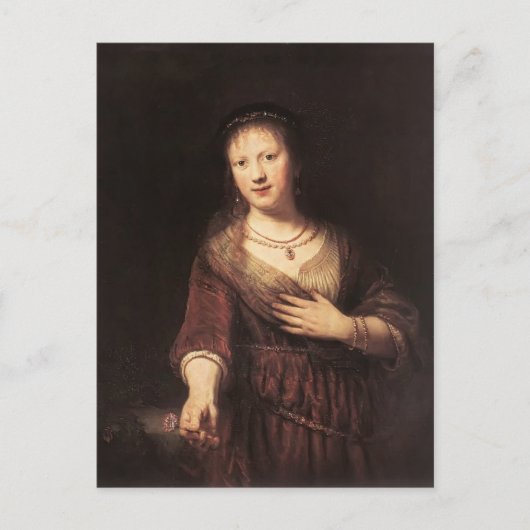 Rembrandt-Saskia met een rode ventilator Briefkaart (Voorkant)