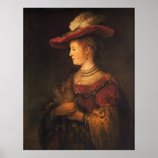 Rembrandt - Saskia Uylenburgh 1634 Poster (Voorkant)