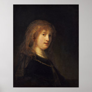 Rembrandt - Saskia Uylenburgh, Kunstenaar Vrouw Poster
