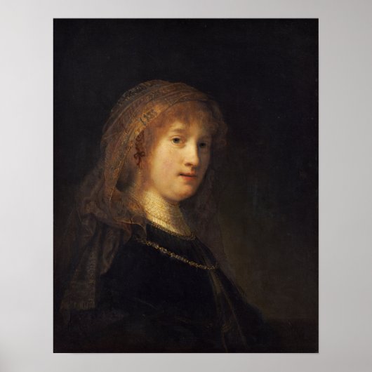 Rembrandt - Saskia Uylenburgh, vrouw van kunstenaa Poster (Voorkant)