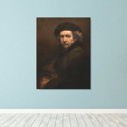 Rembrandt Self-Portrait Canvas Afdruk (Insitu (Houten vloer))