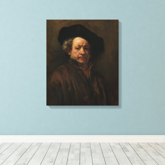 Rembrandt Self-Portrait Canvas Afdruk (Insitu (Houten vloer))