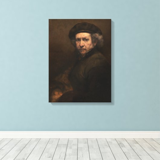 Rembrandt Self-Portret 15x20-inch poster Canvas Afdruk (Insitu (Houten vloer))