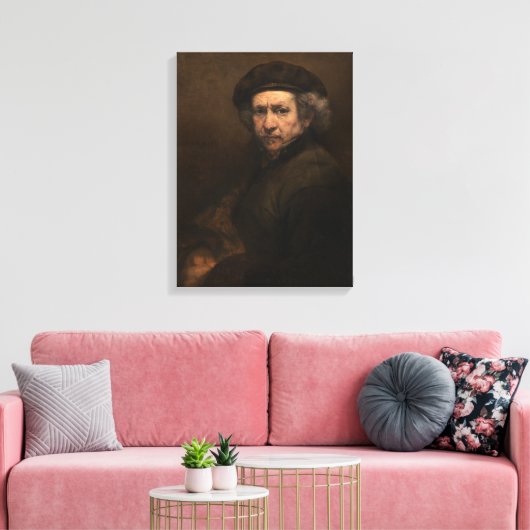 Rembrandt Self-Portret 15x20-inch poster Canvas Afdruk (Insitu (Woonkamer))