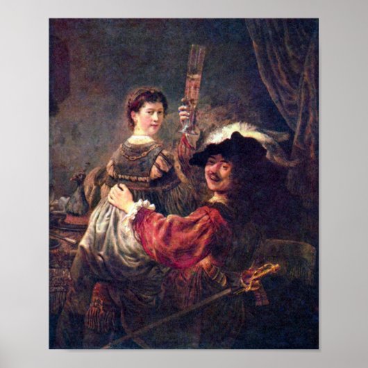 Rembrandt - Self-Portret met Saskia Poster (Voorkant)