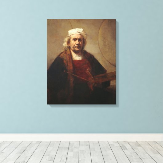 Rembrandt Self-Portret met twee cirkels Canvas Afdruk (Insitu (Houten vloer))
