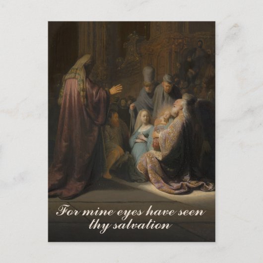 Rembrandt, Simeon's Song of Prise - Fine Art Briefkaart (Voorkant)