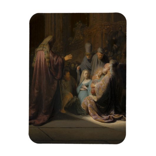 Rembrandt, Simeon's Song of Prise - Fine Art Magneet (Verticaal)