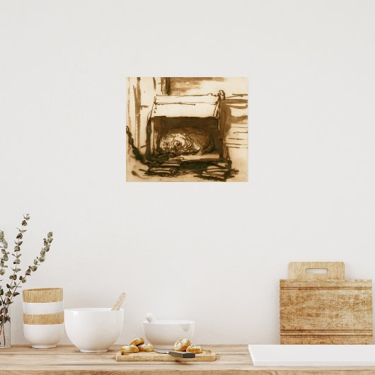 Rembrandt - Sleeping Watchdog Poster (Keuken)