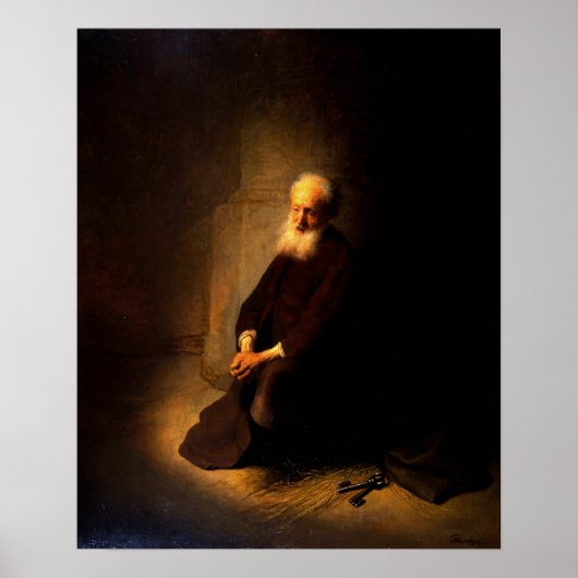 Rembrandt - St. Peter in de gevangenis, apostel Pe Poster (Voorkant)