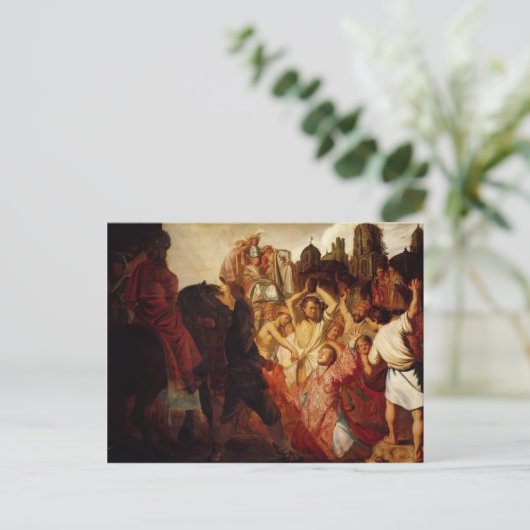 Rembrandt - Steniging van de heer Stephen Briefkaart (Staand voorkant)