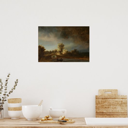 Rembrandt - Stone Bridge Poster (Keuken)
