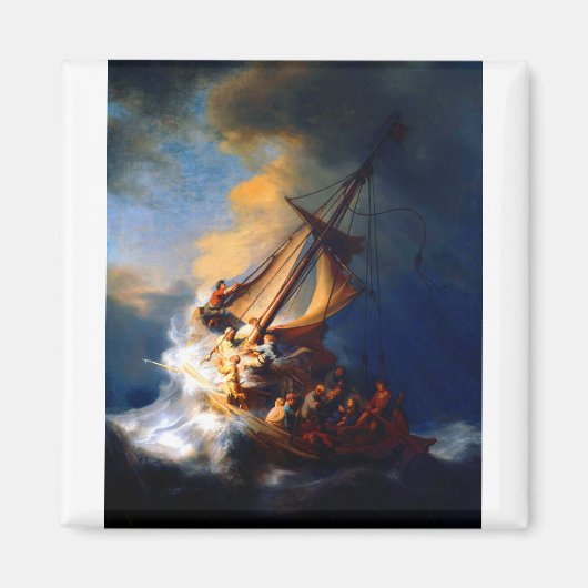Rembrandt Storm op het Zee van Galilea Magneet (Voorkant)