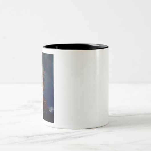 Rembrandt Storm op het Zee van Galilea Tweekleurige Koffiemok (Center)