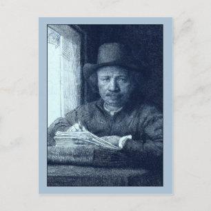 Rembrandt Tekening in een venster Briefkaart