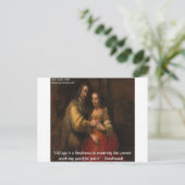 Rembrandt "The Jewish Bride" & Quote van het oude  Briefkaart (Staand voorkant)