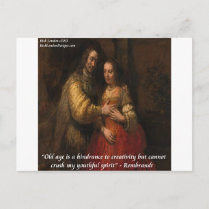 Rembrandt "The Jewish Bride" & Quote van het oude  Briefkaart