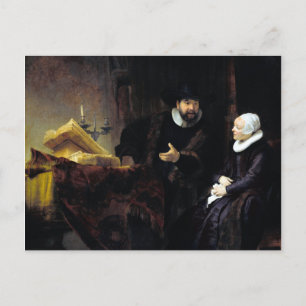 Rembrandt The Mennonite Preacher Anslo en Wife Briefkaart