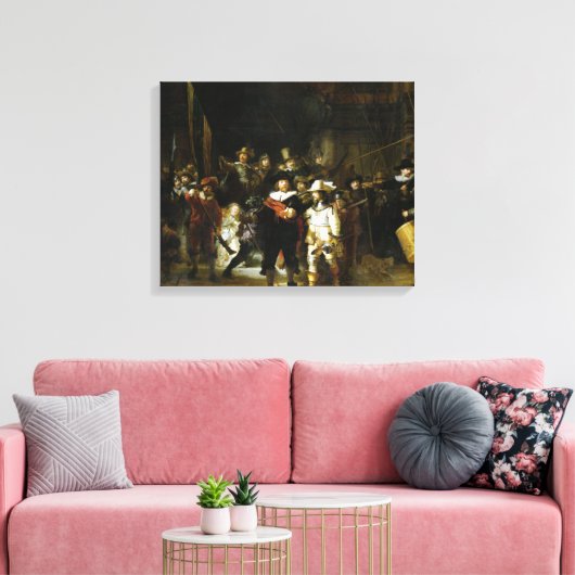 Rembrandt The Nightwatch Canvas Afdruk (Insitu (Woonkamer))
