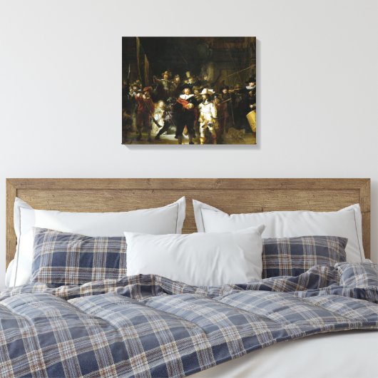 Rembrandt The Nightwatch Canvas Afdruk (Insitu (Slaapkamer))