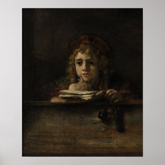 Rembrandt - Titus aan zijn bureau Poster (Voorkant)