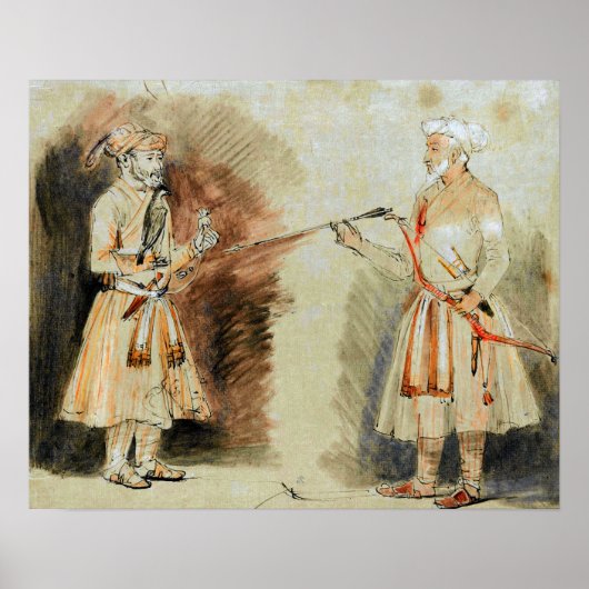 Rembrandt - Two Indian Noblemen 1654 Poster (Voorkant)