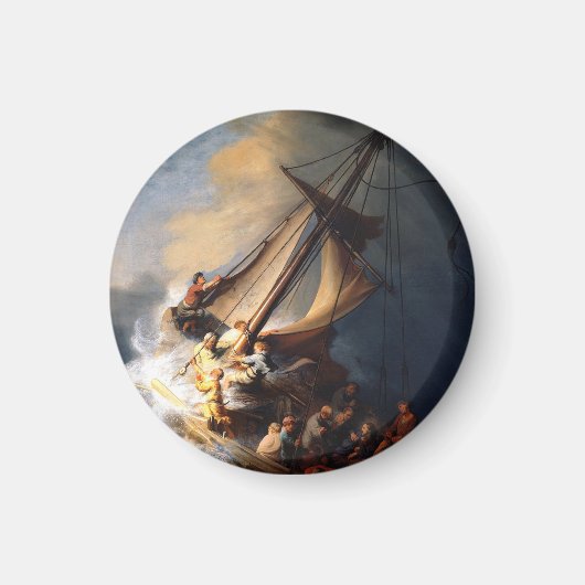 Rembrandt van Rijn Christus in het Storm Zee Galil Magneet (Voorkant)