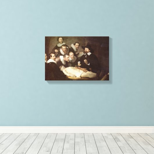 Rembrandt van Rijn - De anatomieles Canvas Afdruk (Insitu (Houten vloer))