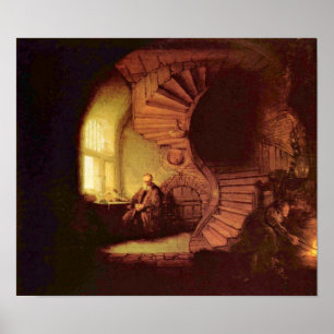 Rembrandt van Rijn - Filosoof in meditatie Poster
