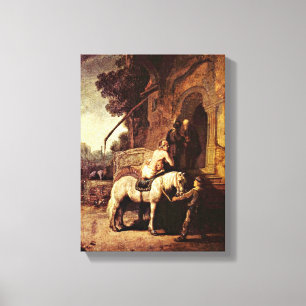 Rembrandt van Rijn - The Good Samaritan Canvas Afdruk