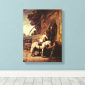 Rembrandt van Rijn - The Good Samaritan Canvas Afdruk (Insitu (Houten vloer))