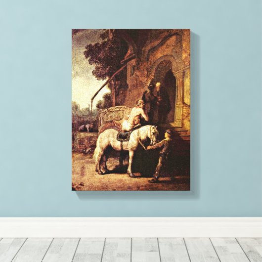 Rembrandt van Rijn - The Good Samaritan Canvas Afdruk (Insitu (Houten vloer))