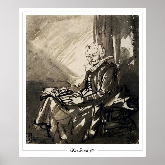 Rembrandt van Rijn Zedign Art Poster #147 (Voorkant)
