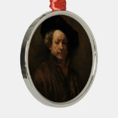 Rembrandt van Rijn's Self Portrait Fine Art Metalen Ornament (Rechts)