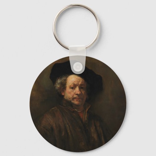 Rembrandt van Rijn's Self Portrait Fine Art Sleutelhanger (Voorkant)