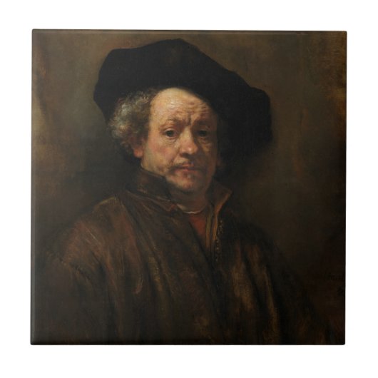 Rembrandt van Rijn's Self Portrait Fine Art Tegeltje (Voorkant)